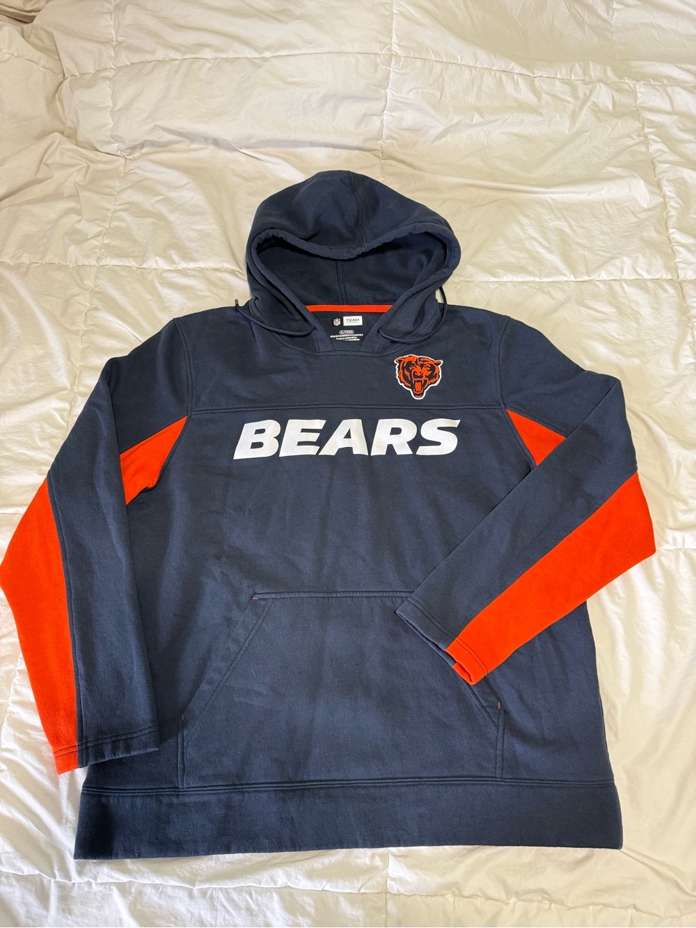 NFL Chicago Bears Navy and Orange Crewneck Sweatshirt